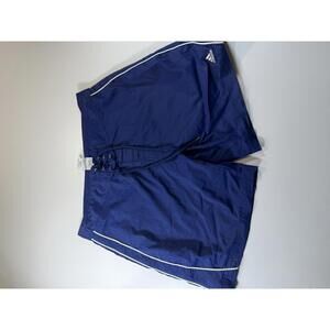 Adidas Men's Navy Blue Swim Shorts with White Piping XL
